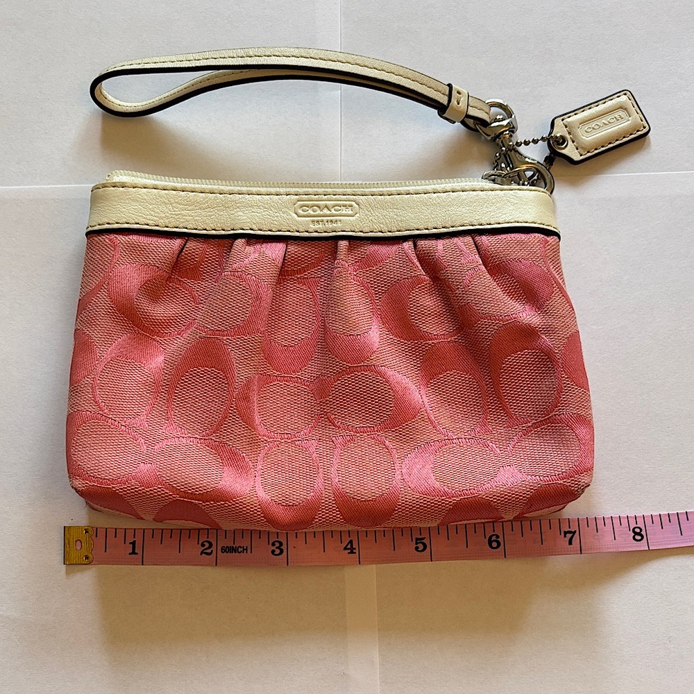 Coach Pink and Cream Wristlet